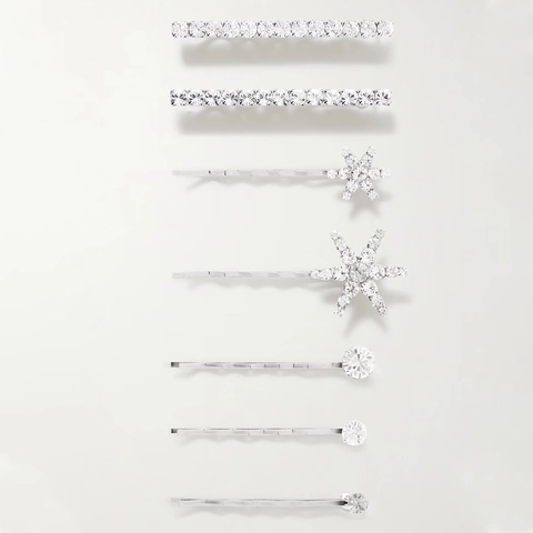 Elegant Rhinestone Star Hair Clips Shiny Metal Bobby Pins For Women Bridal Wedding Party Hair Styling Accessories