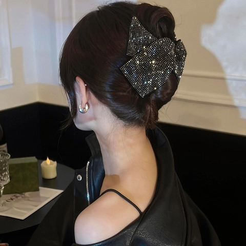Molletta Per Capelli Grande Donna Strass Brillanti Acrilico Triangolo Clip A Squalo Accessorio Per Capelli Elegante