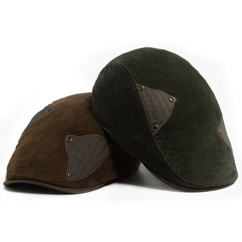 Coppia Piatta In Velluto A Coste Vintage Cotone Retro Newsboy Hat Con Borchie In Metallo Regolabile Casual Per Uomo Donna