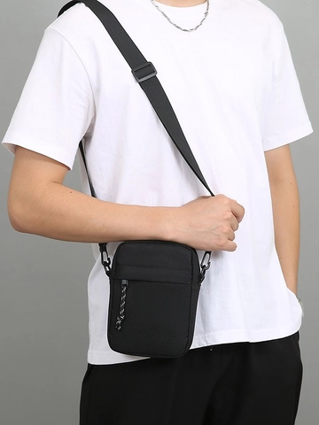 Men Small Crossbody Bag Oxford Cloth Waterproof Shoulder Messenger Bag Urban Casual Fashion Solid Color For Daily Use