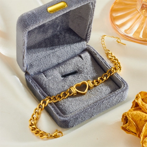 Roestvrijstalen Armband Met Hartjeshanger Voor Dames Verguld Zirkoon Kunstparelmoer Verstelbare Ketting Elegante Sieraden