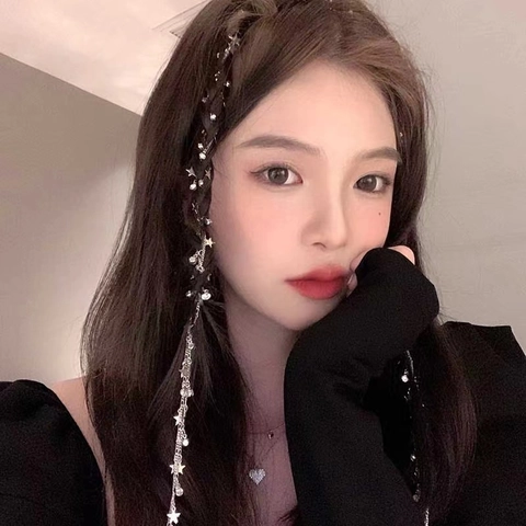 Catena Per Capelli Stella In Lega Strass Clip Per Capelli Con Nappa Lunga Per Intrecciare Accessori Per Capelli Argento