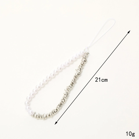 Cinturino Per Telefono Con Künstliche Perle Imitazione Perla Artificial Acrilico Künstliche Perle Irregolari Anti-Smarrimento Accessorio Di Moda Elegante