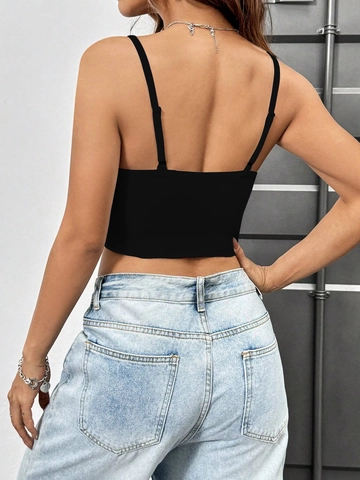 Top Crop da Donna con Allacciatura al Collo e Torsione Sexy Scollo a V Senza Maniche con Ritaglio Canotta a Costine Streetwear Moda Casual