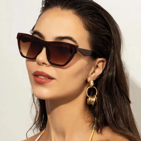 Occhiali Da Sole Cat Eye Di Moda Protezione UV400 Montatura PC Lenti AC Retro Oversized Per Donna Stile Hip Hop