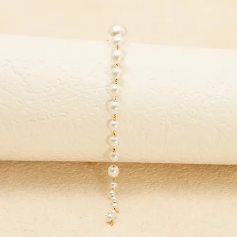 Graduated Artificial Pearl Pendant Necklace 18K Gold Plated Stainless Steel Elegant Minimalist Waterdrop Jewelry For Women