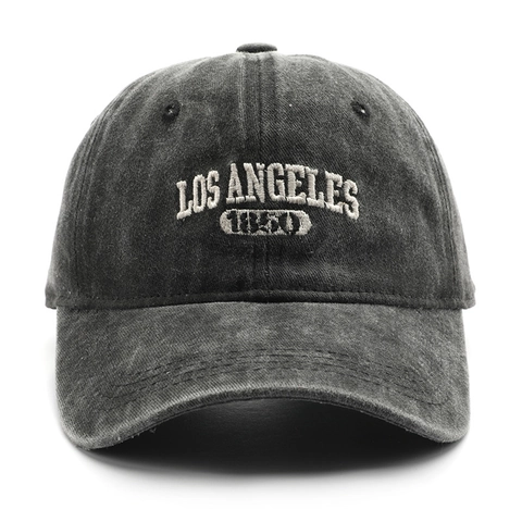 Vintage Washed Cotton Baseball Cap Distressed Letter Embroidery Sun Protection Outdoor Sport Hat For Men Women Adjustable