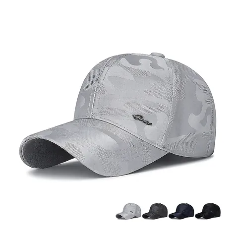 Herren Camouflage Baseballkappe Atmungsaktives Mesh Sonnenschutz Outdoor Sport Taktischer Hut Polyester Metalllogo Verstellbar