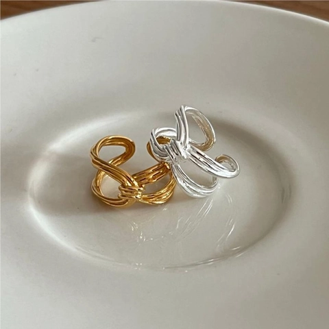 Anillo Nodo Minimalista Argento Sterling 925 Intrecciato Geometrico Gioielli Per Donna Accessorio Elegante Semplice