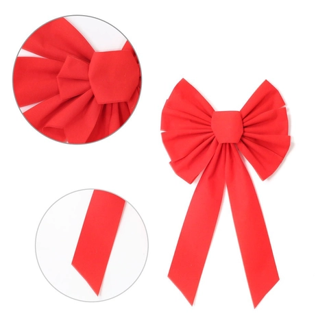 Grote Rode Fluwelen Kerst Strik Kerstboom Top Hanger Ornament Voor Festival Feest Thuis Decoratie Vakantie Bruiloft