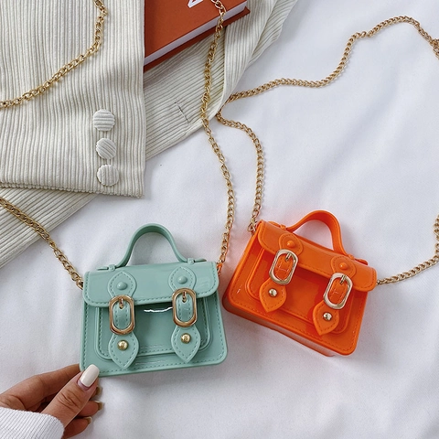 Mini Borsa A Tracolla Jelly PVC Stile Cambridge Borsa A Mano Con Catena Dorata Per Donne Elegante Estate