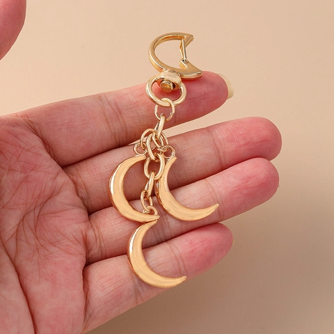 Kreativer Mond Stern Schlüsselanhänger Zinklegierung Himmlischer Anhänger Rucksack Ästhetisch Goldener Schlüsselring Geschenk
