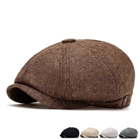 Gorra De Vendedor De Periódicos Vintage Octogonal Ajustable Transpirable Color Sólido Estilo Británico Gatsby Hombre Mujer