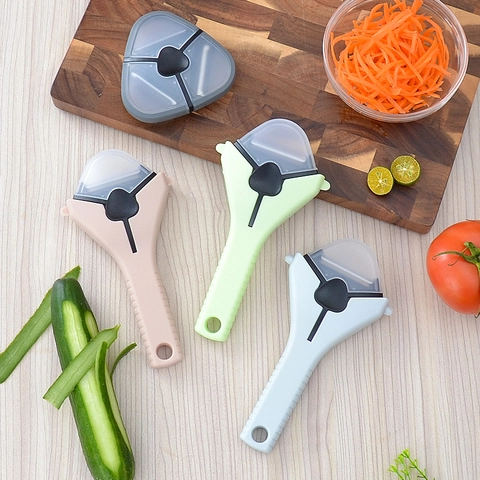3-In-1 Vegetable Peeler Rotatable Stainless Steel Blades Multi-Functional Fruit Shredder Julienne Grater Kitchen Tool