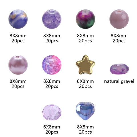 DIY Jewelry Making Beads Assortment Glass Acrylic Star Heart Round Mixed Beads For Necklace Bracelet Crafting Storage Box Included