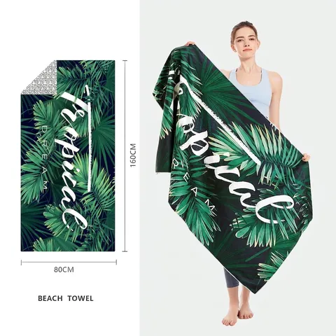 Microfiber Beach Towel Quick Dry Absorbent Sand Free Large Swimming Travel Yoga Bohemian Mandala Tropical Leaves Print