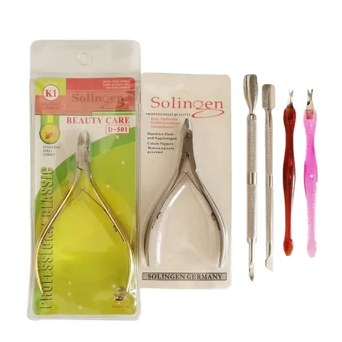 Cuticle Nipper Dead Skin Remover Manicure Tools Stainless Steel Double Ended Nail Pusher Professional Pedicure Care