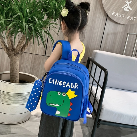 Kids Backpack And Pencil Case Cartoon Unicorn Dinosaur Rabbit Pattern Toddler School Bag Breathable Waterproof Nylon