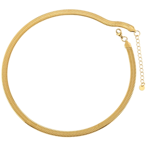 Collar De Cadena De Serpiente Plana Acero Inoxidable Herringbone Ajustable Punk Hip Hop Joyería Para Mujeres