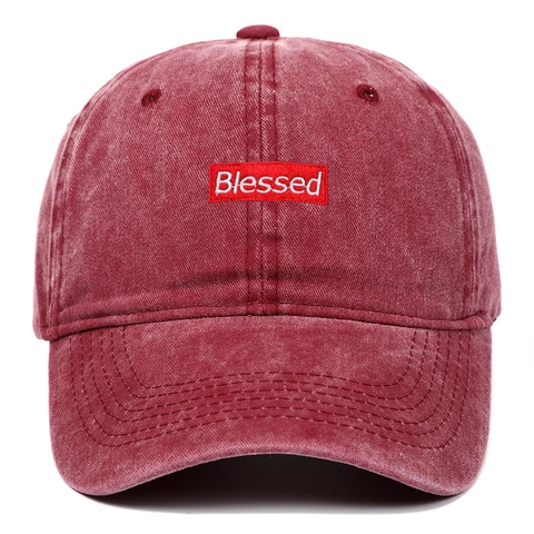Cappello Da Baseball In Cotone Lavato Ricamo Blessed Vintage Retro Regolabile Cappello Parasole Unisex All Aperto Hip Hop