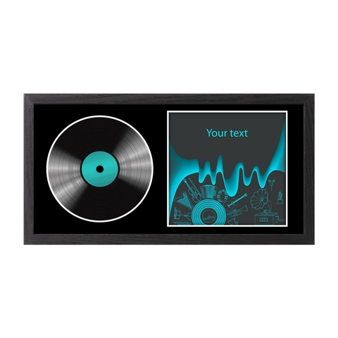Cadre Photo Moderne pour CD et Disques Vinyles MDF Acrylique pour Collection d'Albums Musique Déco Murale Bureau Maison Noir
