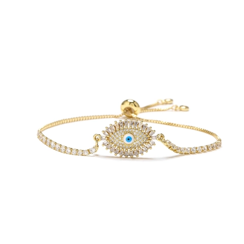 Lujosa Pulsera De Cobre Zircon Ojo Turco Cierre Deslizante Ajustable Mano De Fatima Simbolo Infinito Joyeria Boho Para Mujer Regalo