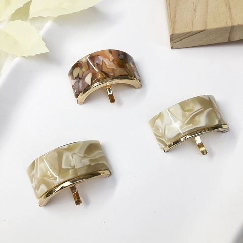 Acetate Marble Pattern U-Shaped Hair Hook Ponytail Buckle Alloy Hair Stick Elegant Hair Accessory For Women