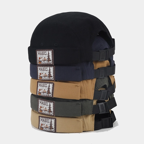 Retro Baumwolle Docker Hut Randlose Miki Kappe Japanische Streetwear Verstellbar Hip Hop Stil
