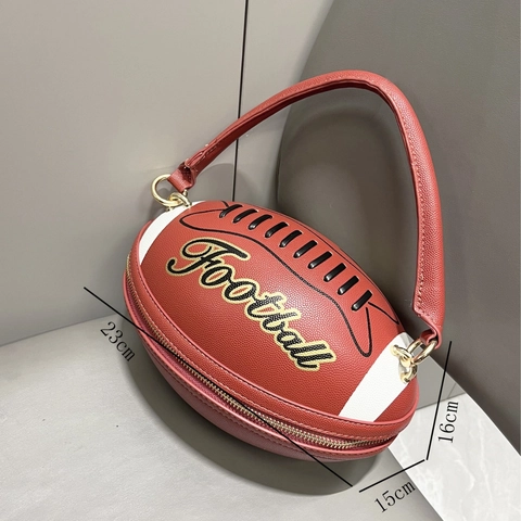 Bolso De Mano Con Forma De Fútbol Novedad Cuir PU Denim Estilo Deportivo Creativo Fiesta Bolso De Hombro Para Mujeres
