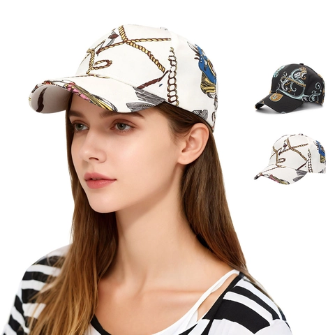 Mode Barock Graffiti Druck Baseballkappe Verstellbare Streetwear Hip Hop Hut Für Herren Damen Polyester Sonnenschutz Weite Krempe Kappe