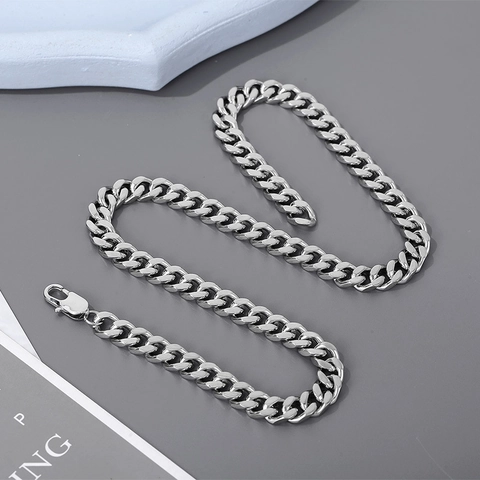 Collar De Cadena Cubana Acero Inoxidable Pulido Hip Hop Grueso Joyería Neutra Para Hombres Mujeres