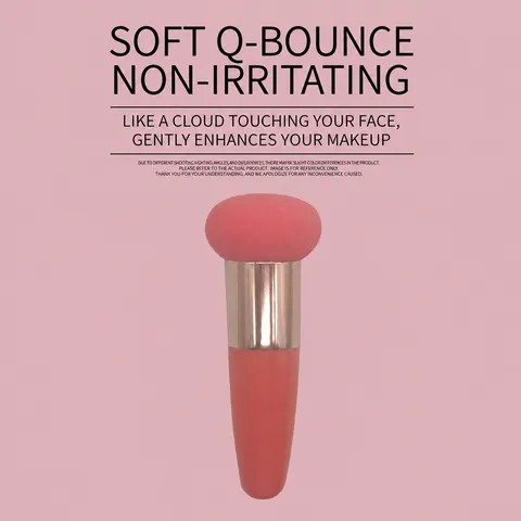 Pennello Spugna Trucco Testa Di Fungo Lattice Morbido Elastico Uso Secco Umido Strumento Bellezza Sfumante Con Manico Portatile