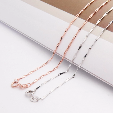 Elegante 925 Sterlingsilber Melonenkernkette Halskette Minimalistische Galvanisierte Schlüsselbeinkette Schmuck Zubehör Für Damen