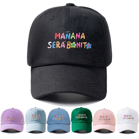 Casquette De Baseball Coton Mañana Será Bonito Broderie Fleur Réglable Chapeau De Soleil Décontracté Hommes Femmes