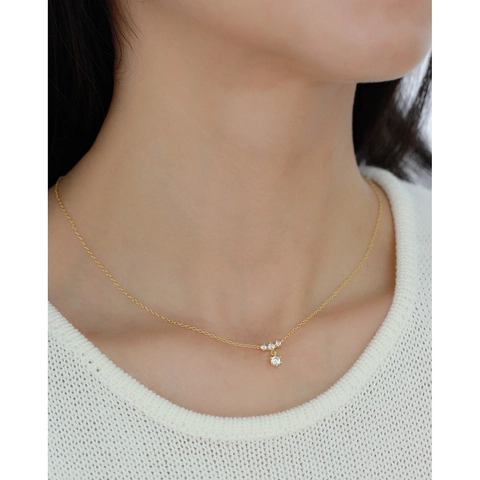 Collier En Argent Sterling 925 Pendentif Flocon De Neige Zircon Goutte D Eau Bijoux De Luxe Minimalistes Pour Femmes
