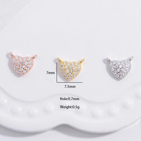 925 Sterling Silver Heart Star Clover Pendants With Zirconia Inlay DIY Jewelry Making Accessories Gold Silver Rose Gold Charms