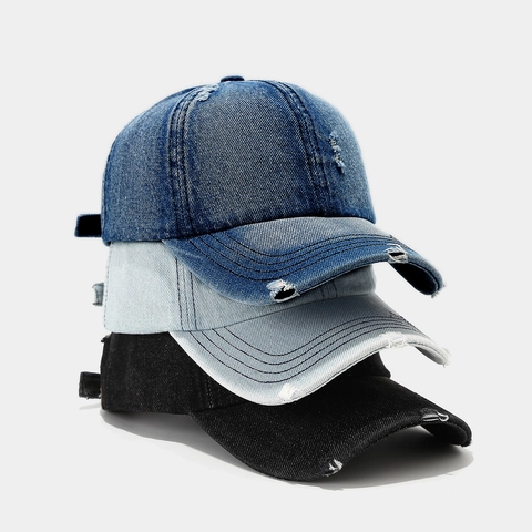 Casquette De Baseball En Jean Délavé Coton Ajustable Retro Streetwear Chapeau De Protection Solaire Pour Hommes Femmes