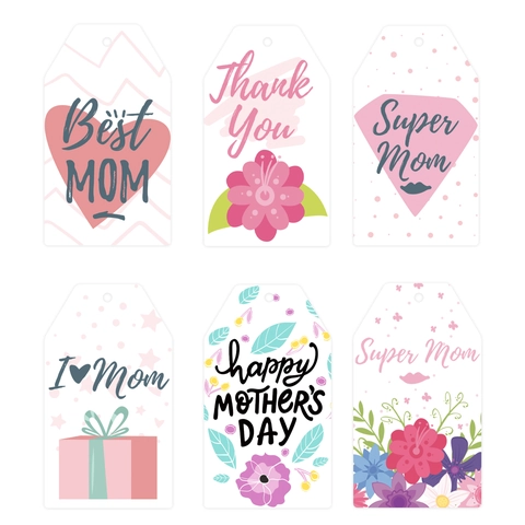 Etichette Regalo Festa Della Mamma Carta Etichette Appese Con Spago Di Juta Cuore Floreale Decorazione Per Feste
