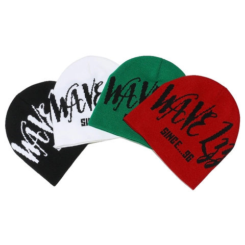 Berretto Beanie Acrilico Maglia Jacquard Motivo Lettera Wave Caldo Inverno Esterno Streetwear Donne Uomini