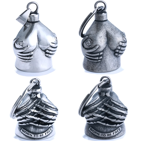 Skelet Hand Guardian Bell Hanger Roestvrij Staal Biker Bel Born To Be Free Gegraveerd Gothic Retro Accessoire