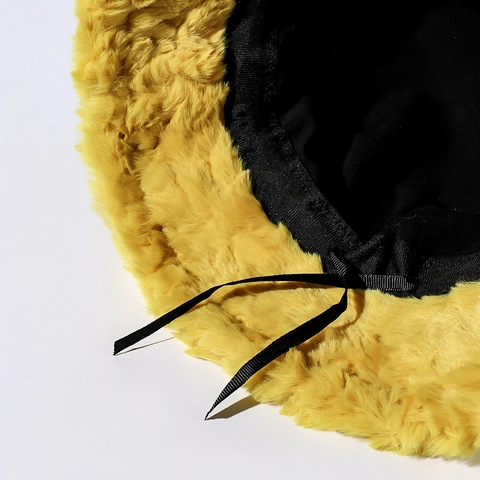 Bob en Peluche de Couleur Unie pour Femme Imitation Fourrure de Lapin Chaud Épaissi Chapeau d'Hiver Coupe-vent