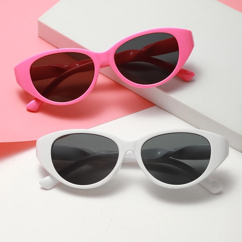Occhiali Da Sole Polarizzati Cat Eye Donna Protezione UV400 Montatura In Plastica Aste A Spirale Montatura Ovale
