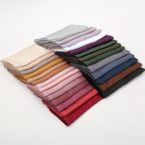 Fashion Large Solid Color Matte Satin Square Scarf For Women Breathable Soft Polyester Bandana Headscarf Neck Scarf Everyday Accessory