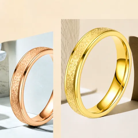 Mattierter Edelstahlring Für Damen Minimalistisches Titanstahl Sandgestrahltes Poliertes Band Eleganter Schmuck