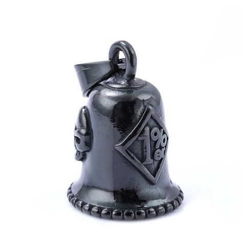 Collana Con Pendente A Campanella Teschio Per Uomo Acciaio Inossidabile Retro 1%er Biker Moto Campanella Protezione Punk