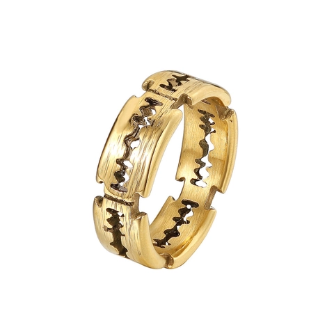 Scheermes Ring Roestvrij Staal Industrieel Punk Geborsteld Metaal Band Vintage Goth Accessoire