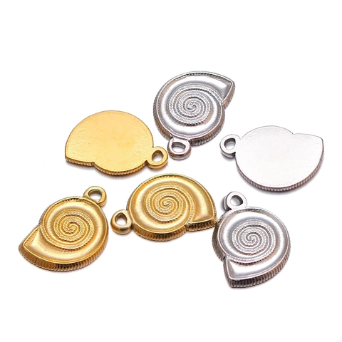 Spiral Conch Shell Charms Stainless Steel Sea Shell Pendants For DIY Necklace Bracelet Jewelry Making Accessories