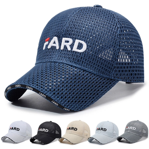Mesh Baseball Cap Breathable Summer Sun Protection Adjustable Polyester Letters Embroidery Outdoor Sports Hat Unisex