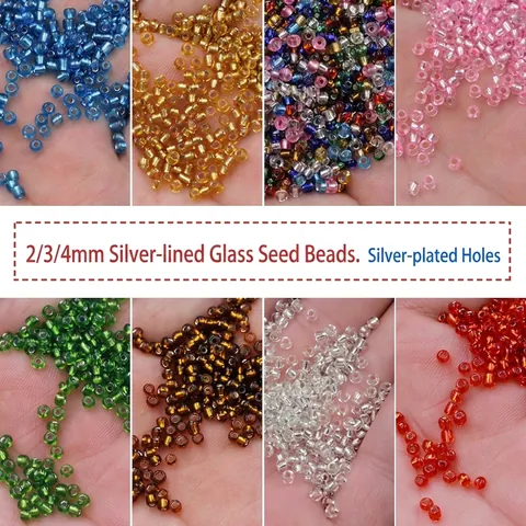 Glass Seed Beads Silver Lined Inner Core Round Spacer For DIY Jewelry Making Necklaces Bracelets Accessories
