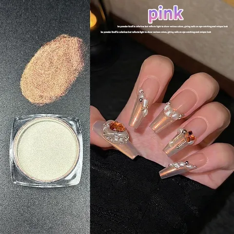 Polvere Unghie Cromo Aurora Iridescente Pigmento Conchiglia Sirena Manicure Polvere Fata Splendore Perla Artificialto Decorazione DIY